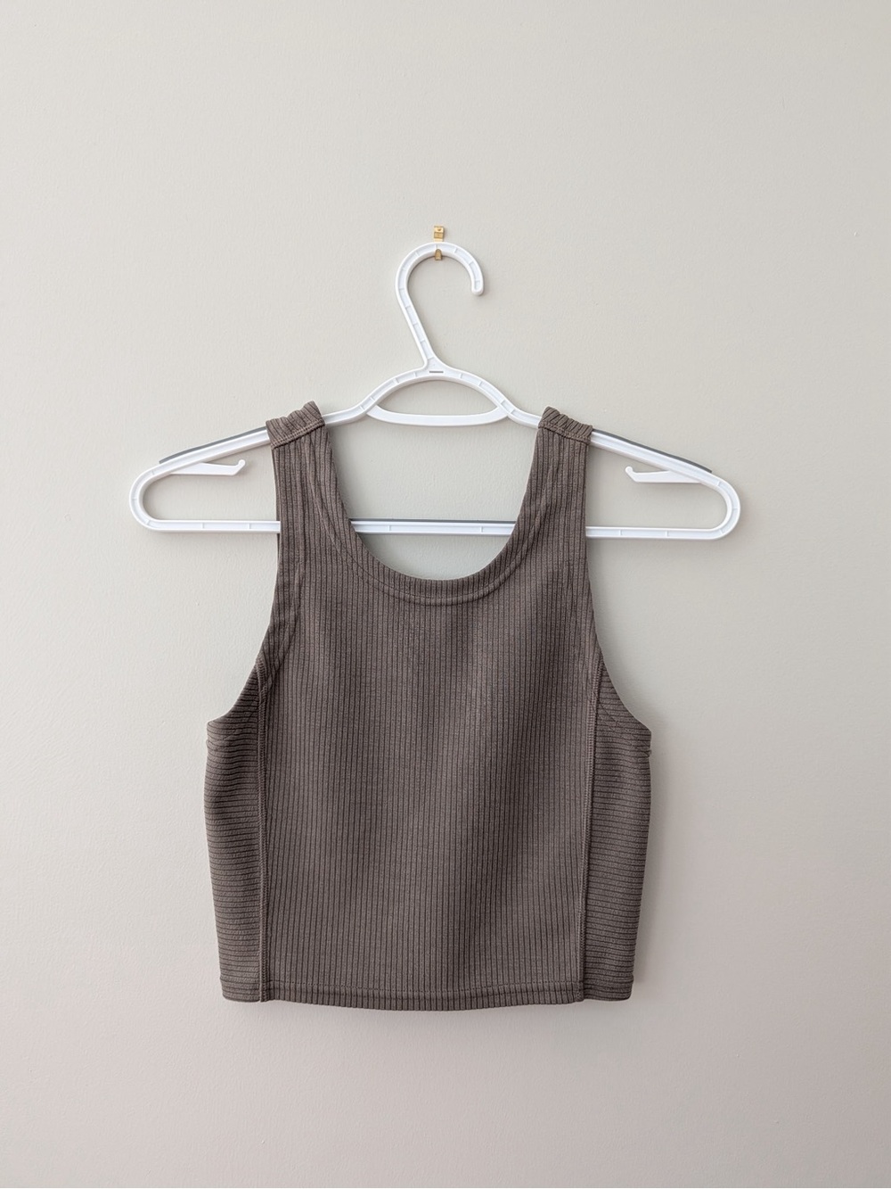 Lululemon Ribbed Reversible Crop Tank Top Taupe Brown Size 2
